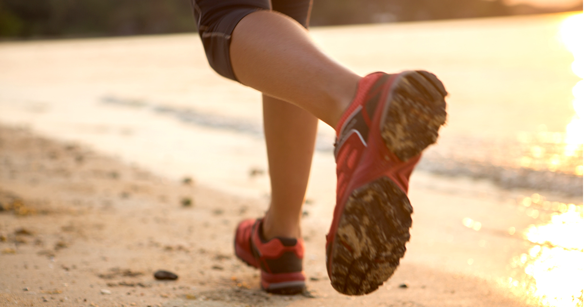 Running on sand.