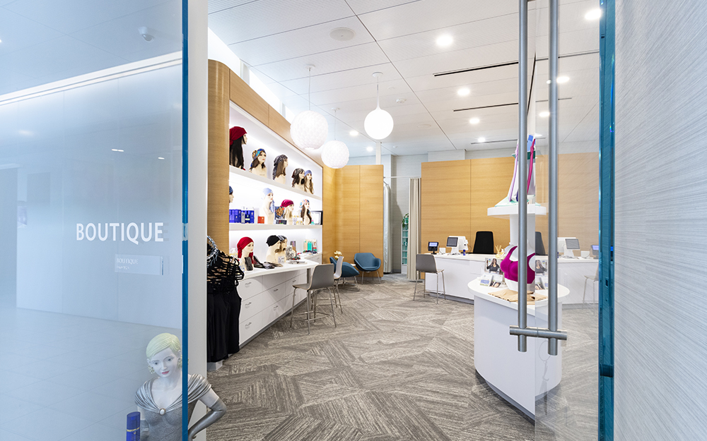 The Boutique at the Cedars-Sinai Breast Health Services building offers items specifically for breast cancer patients.
